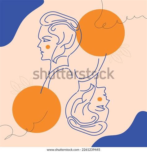 Vector Line Art Portrait Illustration Stock Vector (Royalty Free ...