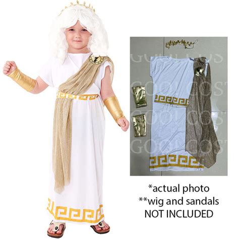 United Nations Greece Costume Greek God Zeus Cosplay for Kids Mythology ...