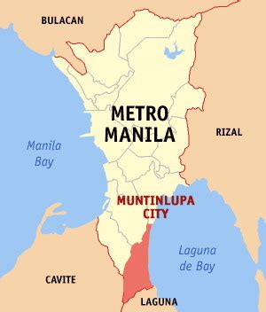 Asisbiz 0 Map Metro Manila showing the ocation of Muntinlupa City