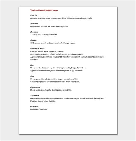 Budget Timeline Template - 16+ Free (For Word, Excel & PDF Format)