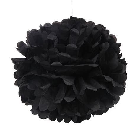 Tissue Paper Pom Pom - Black