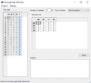 Download karnaugh map minimizer 0.4 - Toni Eletrônica