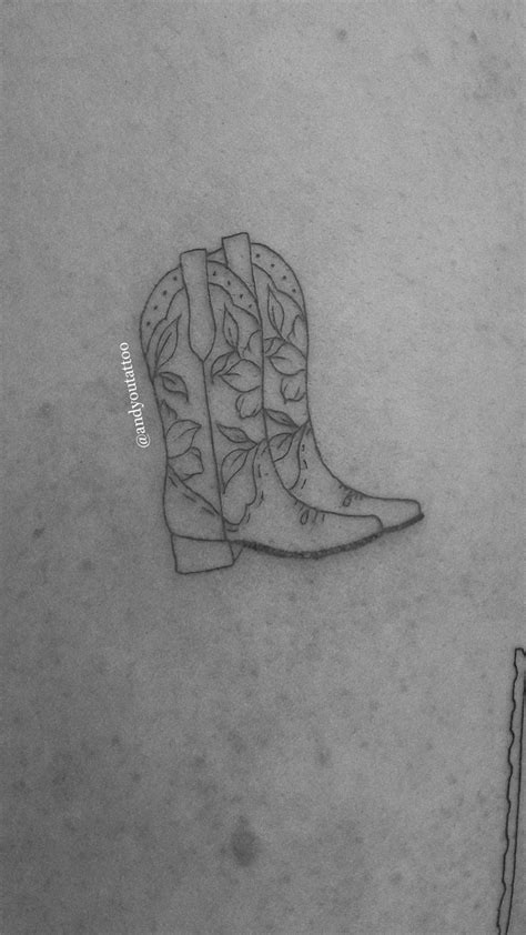 cowboy boot tattoo | tattoo inspo | tattoo ideas | fineline tattoo western tattoo @andyoutattoo ...