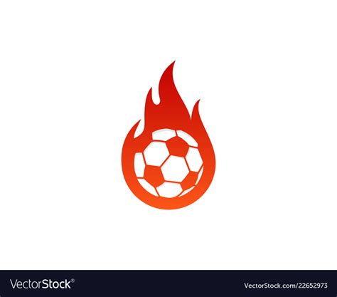 Soccer fire logo icon design Royalty Free Vector Image