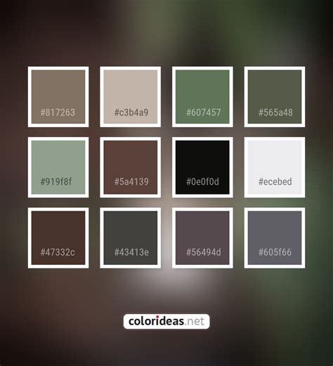 Olive Green Gray Dark Gray / Smoked Dark Olive Green Color Palette | Color palette ideas