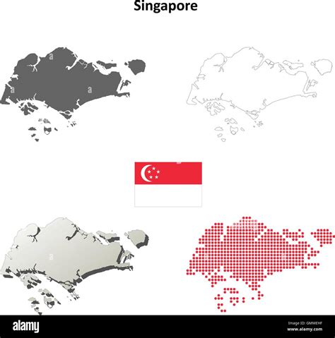 Singapore outline map set Stock Vector Image & Art - Alamy