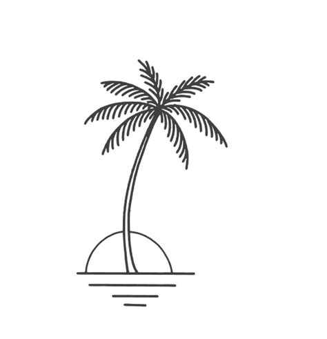 Line Drawing Of A Palm Tree - Drawing Word Searches