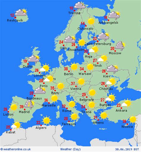 Europe Weather Forecast Map