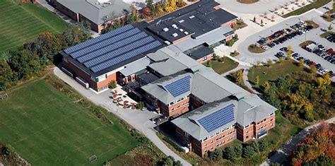 Solar panels on a high school in Hopkinton