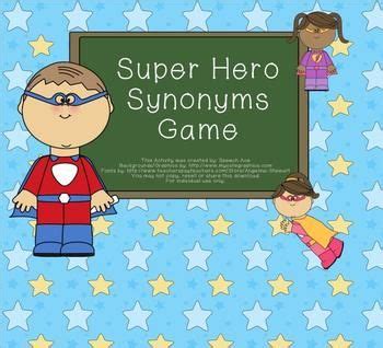 Super Hero Synonym Game | Superhero, Hero, Synonym