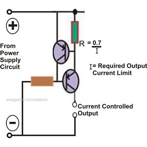 Super Circuit Diagram: Current Limiter Circuit Using two Transistors