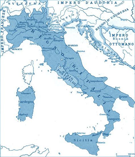 Map of Italy 1861