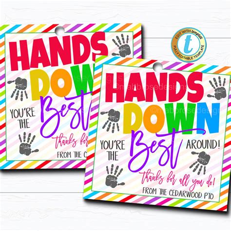 Hands Down Best Teacher Around Free Printable