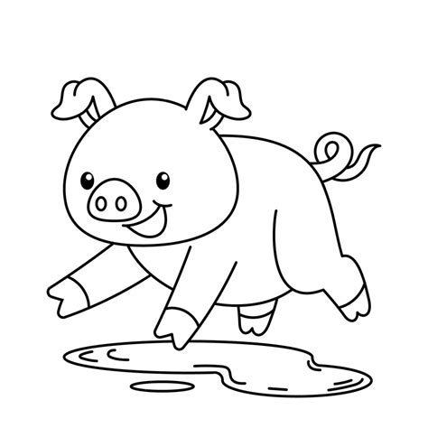 Premium Vector | Hand drawn pig outline illustration