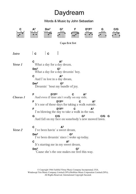 Daydream by The Lovin' Spoonful - Guitar Chords/Lyrics - Guitar Instructor