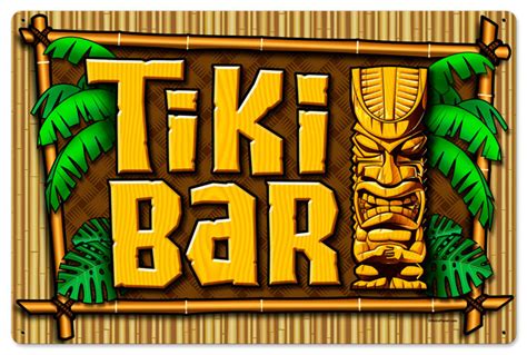 Tiki Bar Vintage Metal Sign