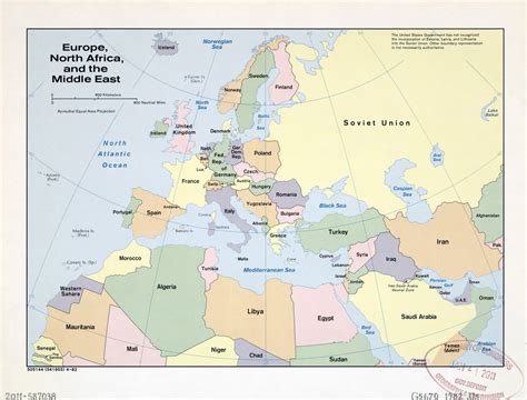 Large detailed old political map of Europe, North Africa and the Middle East – 1982 | Vidiani ...