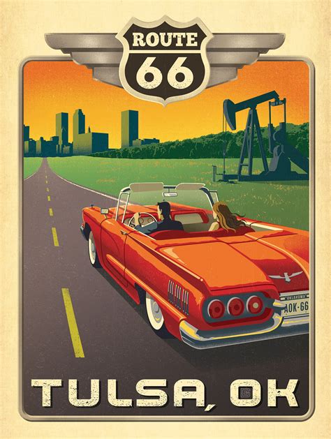 vintage tulsa posters/Route 66 | Travel posters, Vintage travel posters, Route 66