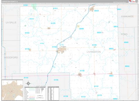 Livingston County, IL Zip Code Map - Premium