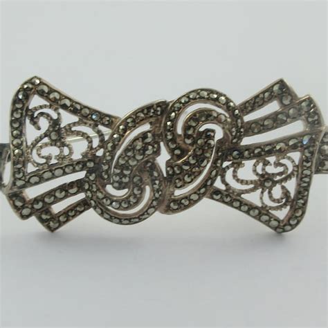 Marcasite Bow Brooch - Etsy