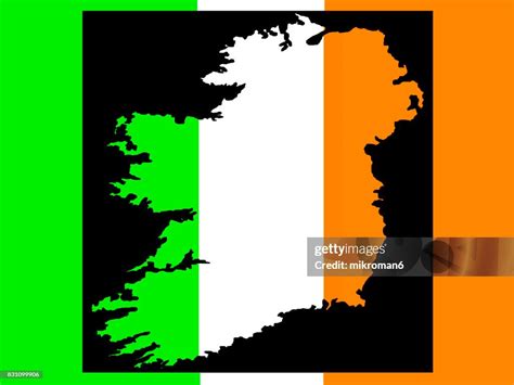 Ireland Map With Flag High-Res Stock Photo - Getty Images