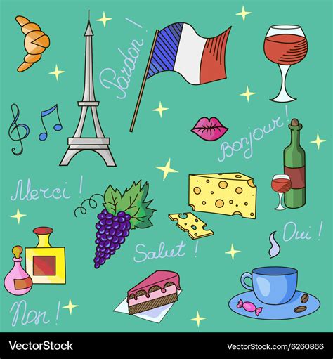 French symbols pattern Royalty Free Vector Image