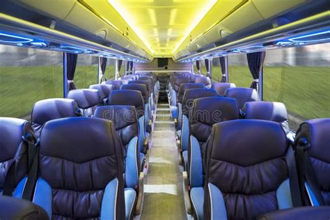 Modern Bus Interior with Comfortable Seats Editorial Photo - Image of empty, inside: 124085186