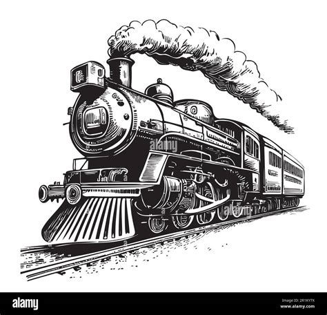 19th century train Stock Vector Images - Alamy