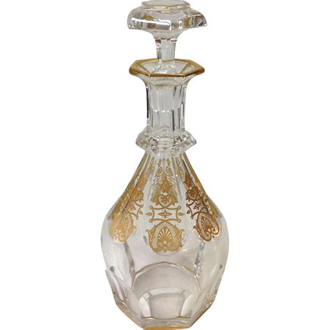 Baccarat Empire Decanter Gold Crystal 11 3/4" from antiquesofriveroaks on Ruby Lane