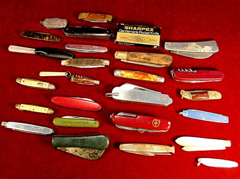 20)Collection of various vintage pocket/pen knives including a silver and mother of pearl ...