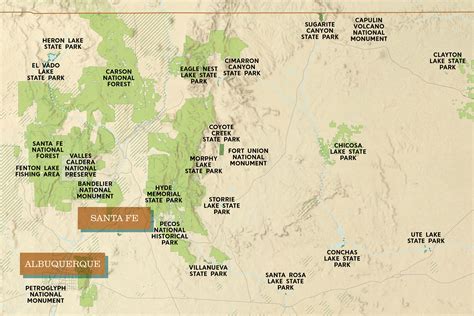 New Mexico Public Lands Map Poster National Parks National Forests ...