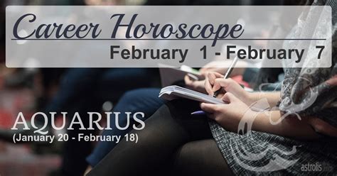 Aquarius Career Horoscope for the Week of February 1, 2021