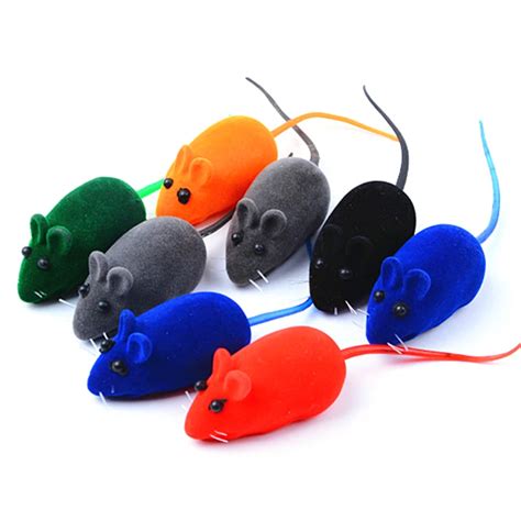 1PC Little Mouse Cat Toy Realistic Sound Pet Toys Mice For Cats Flocking Mouse Plush Rubber ...