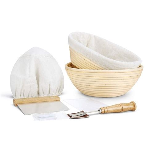 Bread Proofing Basket Set, 2 Shapes - Round & Oval, Sourdough Proofing Bowl Gift for or ...