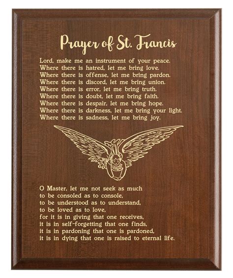 St. Francis Peace Prayer Plaque Saint Francis of Assisi | Etsy