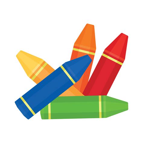 Animated Colorful Crayons for School Painting Stationery Vector ...