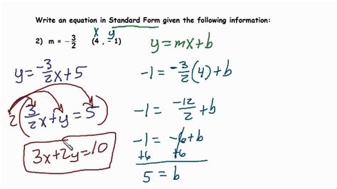 Writing Linear Equations in Proper Standard Form - YouTube