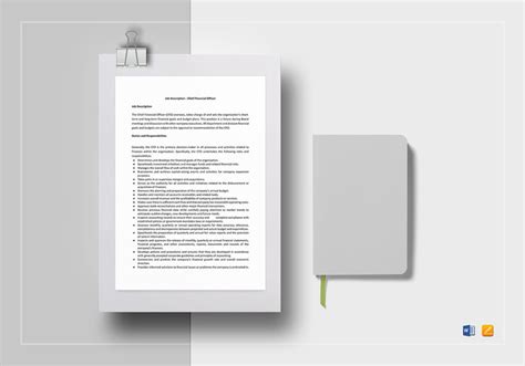 Chief Financial Officer Job Description Template in Word, Google Docs ...