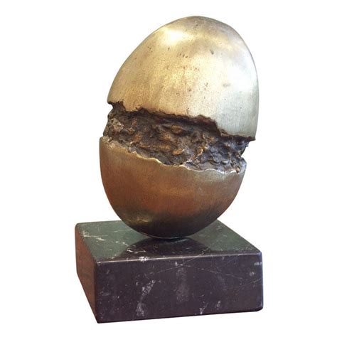 An Abstract Bronze Egg Sculpture at 1stdibs