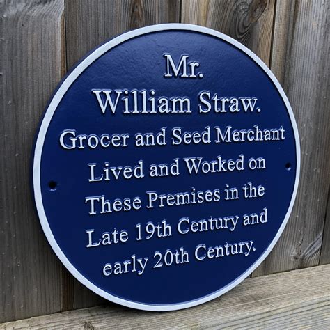 Cast Round Blue Historical Plaque - Signcast