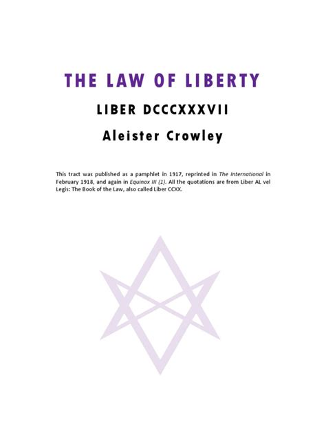 The Law of Liberty (Noct Press) | PDF | Thelema | Religious Belief And Doctrine