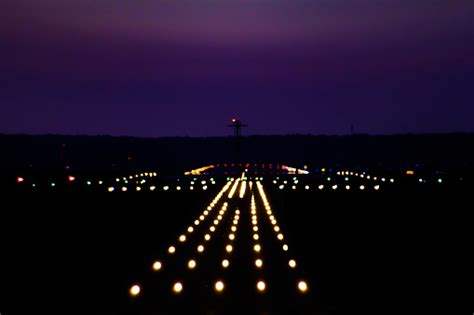 Night Runway Stock Photo - Download Image Now - iStock