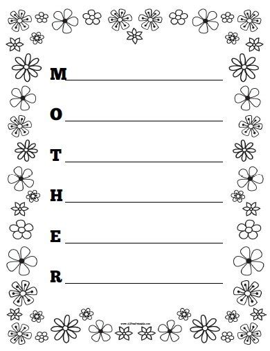 Mommy Acrostic Poem Template Free Printable Papercraft Templates | Images and Photos finder