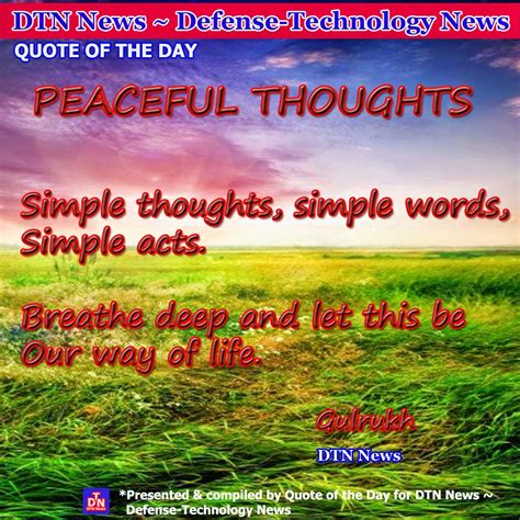 Pictures of The Day: PEACEFUL THOUGHTS - QUOTES OF THE DAY By DTN News