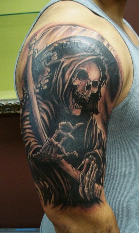 35 Skulls And Grim Reapers Tattoo Sleeves For Men ideas | grim reaper ...