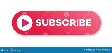 Subscribe Red Button with Shadow Stock Vector - Illustration of play, channel: 171568782