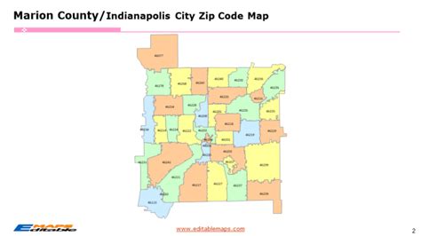 Indianapolis zip code map - Editable PowerPoint Maps