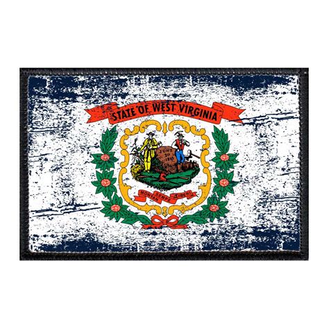 West Virginia State Flag - Color - Distressed - Modified - Removable P ...