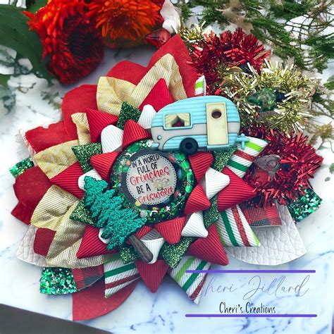 Be a Griswold Christmas Vacation Over the Top Stacked Faux Leather and Ribbon Hair Bow - Etsy