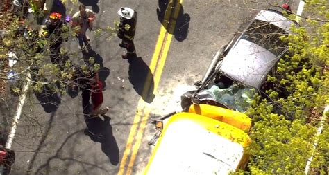 Teen driver, 3 others seriously injured in head-on crash with school bus in New York